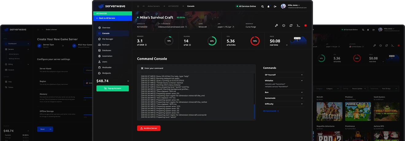 Serverwave panel preview